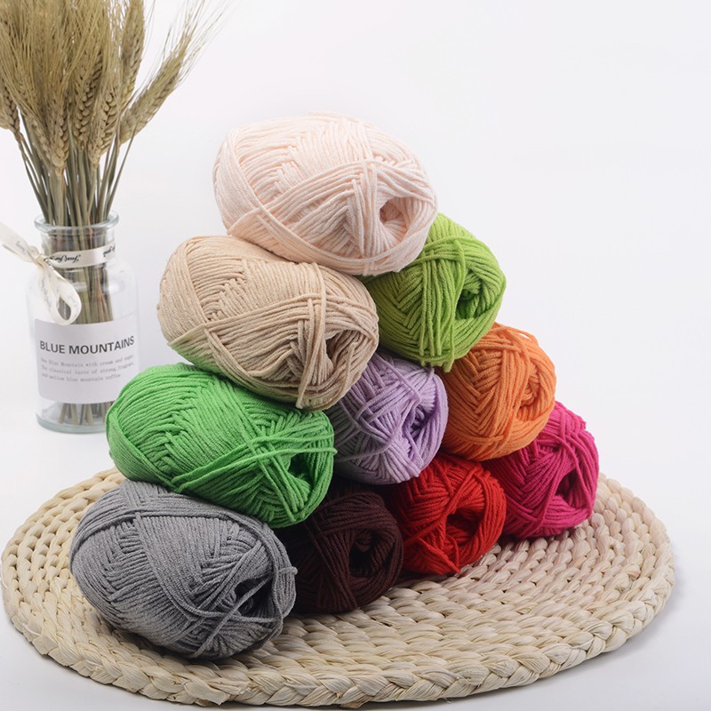 4ply-8ply High Quality 50g 100g Cheap Milk Cotton Yarn Supplier Crochet Yarn for Hand Knitting