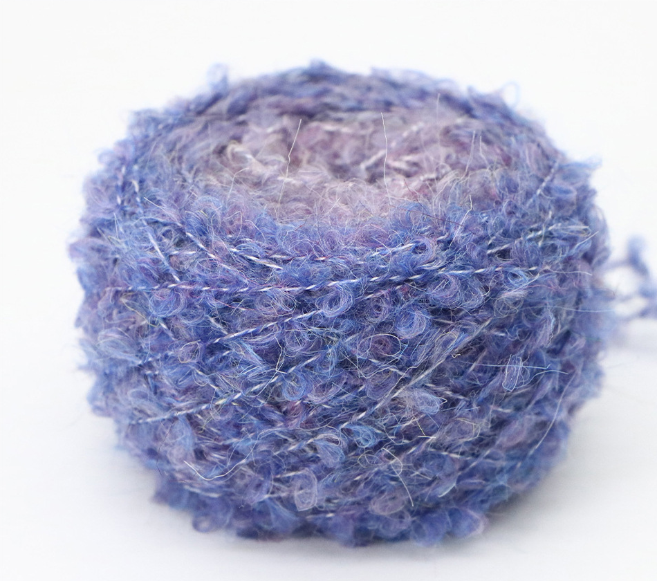 Mohair Style Gradual Loops 1/4.5NM 12% Wool 35% Eco Polyester 26% Polyester 27% Acrylic Blended Cone Fancy Yarn