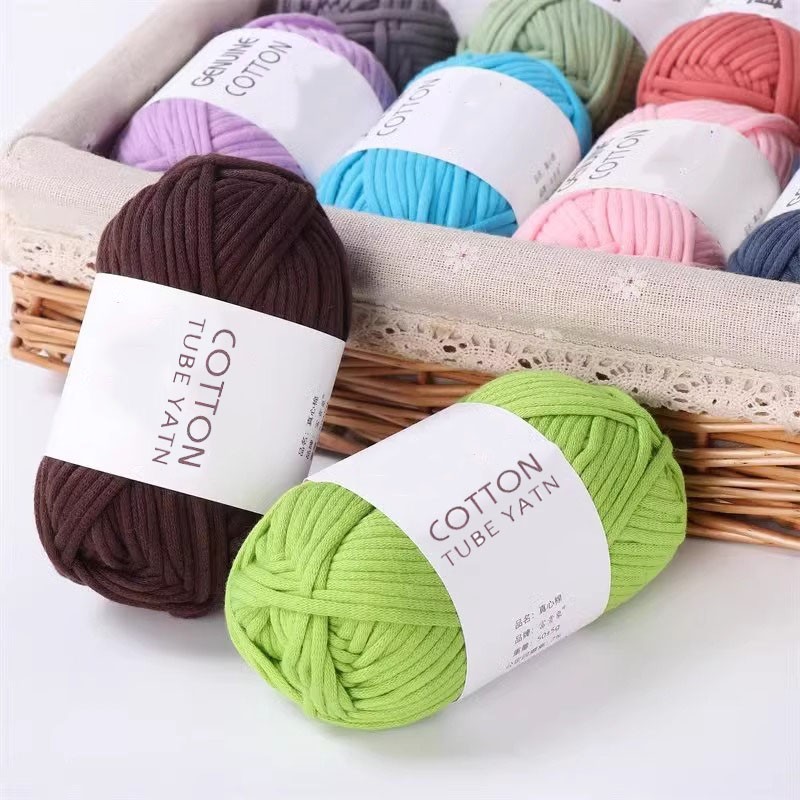 50g Genuine Nylon Cotton Yarn Hand Knitting Chunky Tube Yarn Nylon Crochet Core Spun Yarn for Knitting Bags Blanket