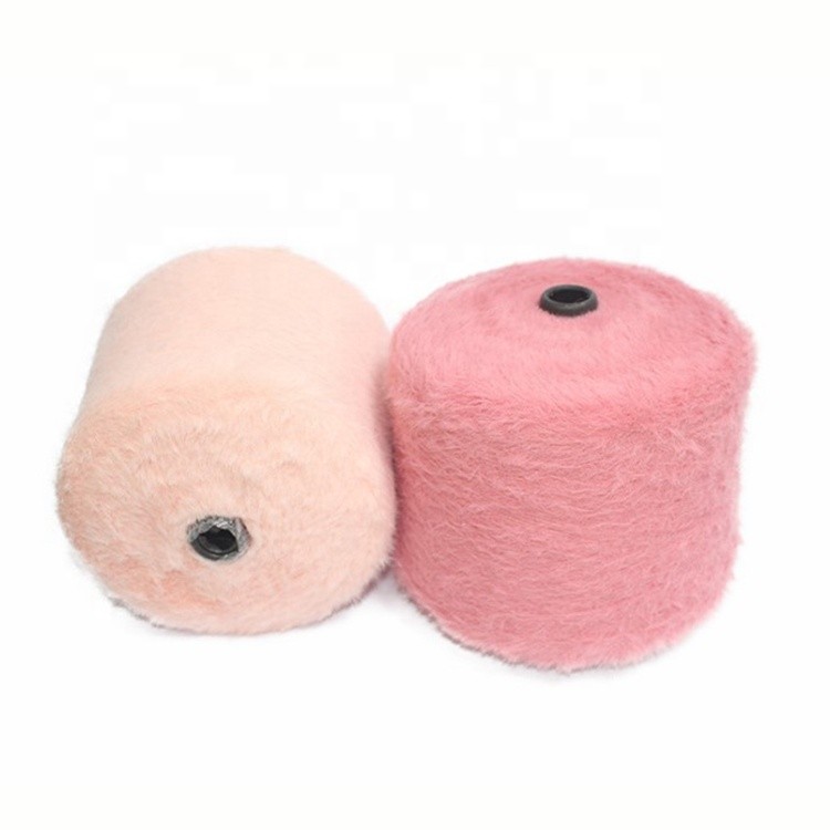 Best Seller Yarn Factory 100%nylon Imitation Mink Yarn 1.3 cm pink Weaving Blended Yarn With Cheap