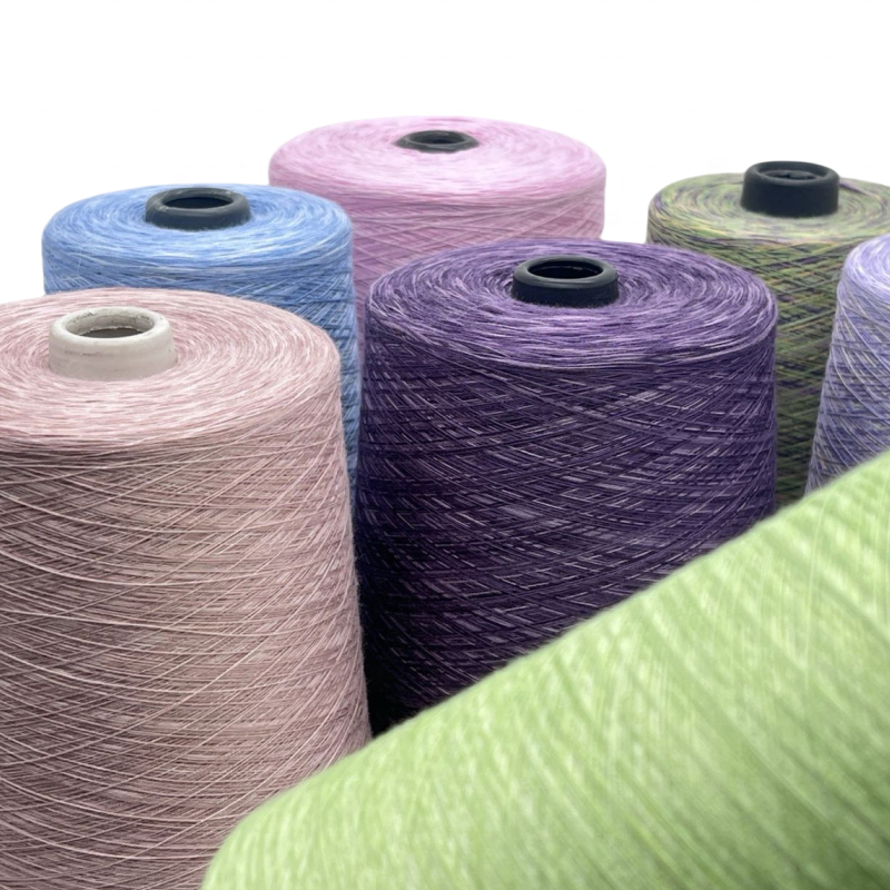 Spring Summer Woolen 32NM/2 Section Dyed Tencel Yarn 100% Lyocell Fancy Yarn Ice Silk Yarn Space Dye