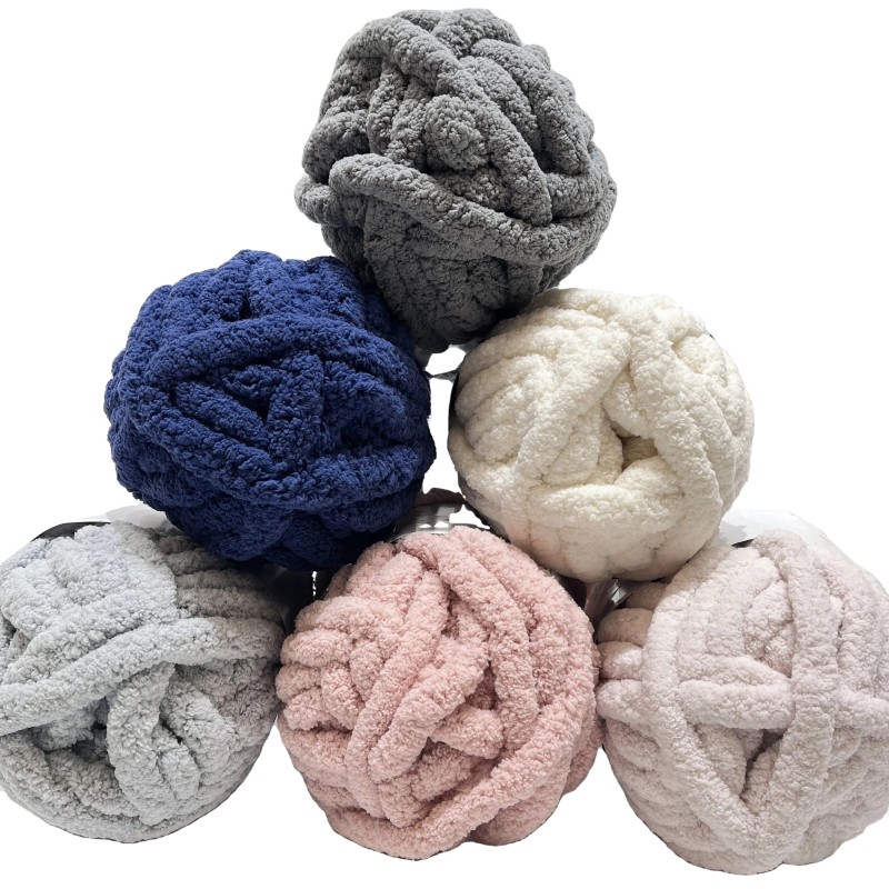 Jumbo Chenille Blanket Multi Color Chunky Yarn Factory Directly Sale 240gram/roll 25meters Cotton 100% Polyester Asia 0.01