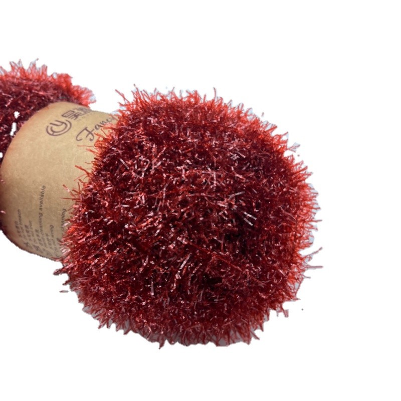 Factory Supply Korean Soft Dish Cloth Crocheting 100% Polyester Sparkle Scrubby Glass Fiber Yarn