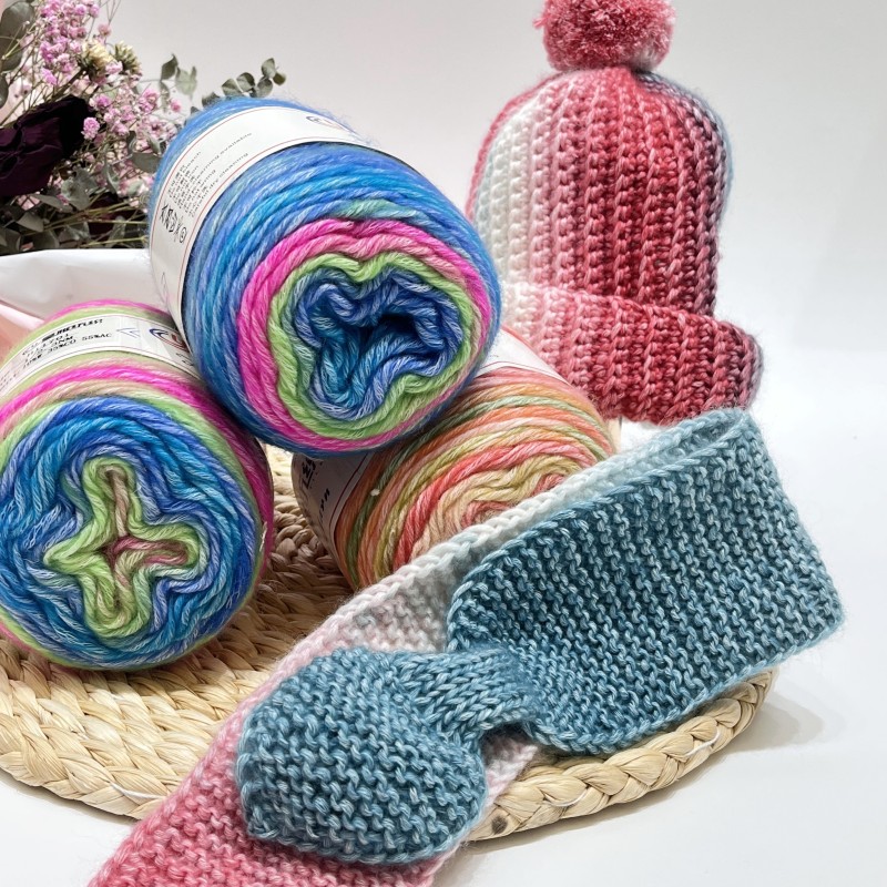 Best Seller Color Cake Thread 100g Sweater Scarf Hat Rainbow Hand Knitting Milk Cotton Small GOOD Asia Blended Yarn Ring SPUN