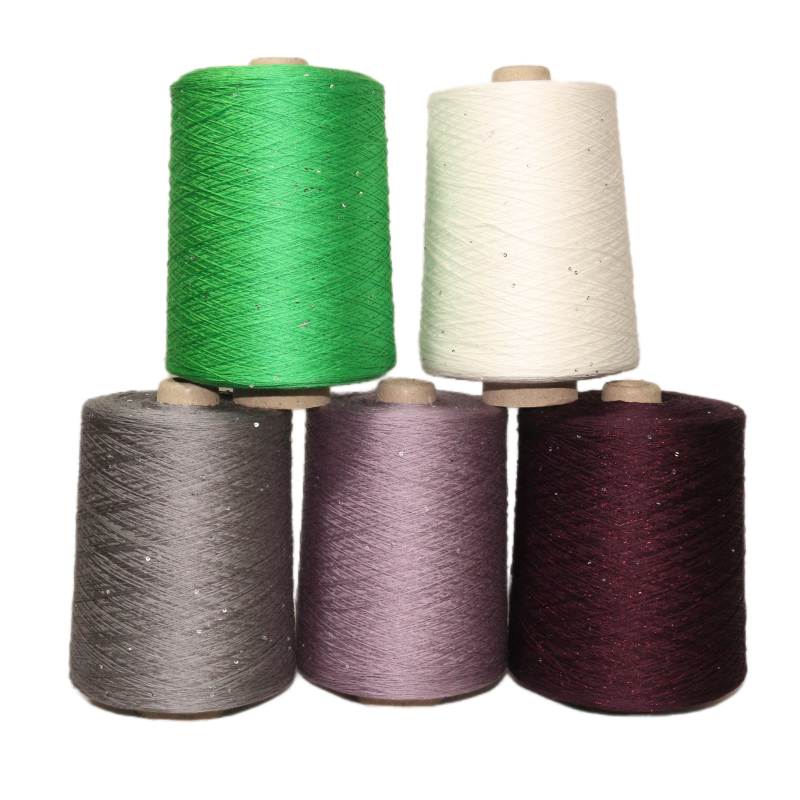 10NM Bead Silk Sequin Yarn Fancy Yarn Spring and Summer Yarn 5% Sequin 95% Lyocell Silk Knitted Sweater