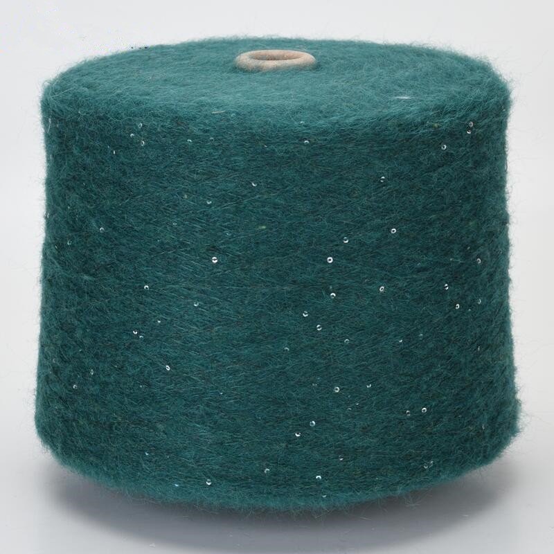 Factory Direct Sale Multi Colored Fancy Acrylic Polyester Blended Merino Wool Sequin Yarn