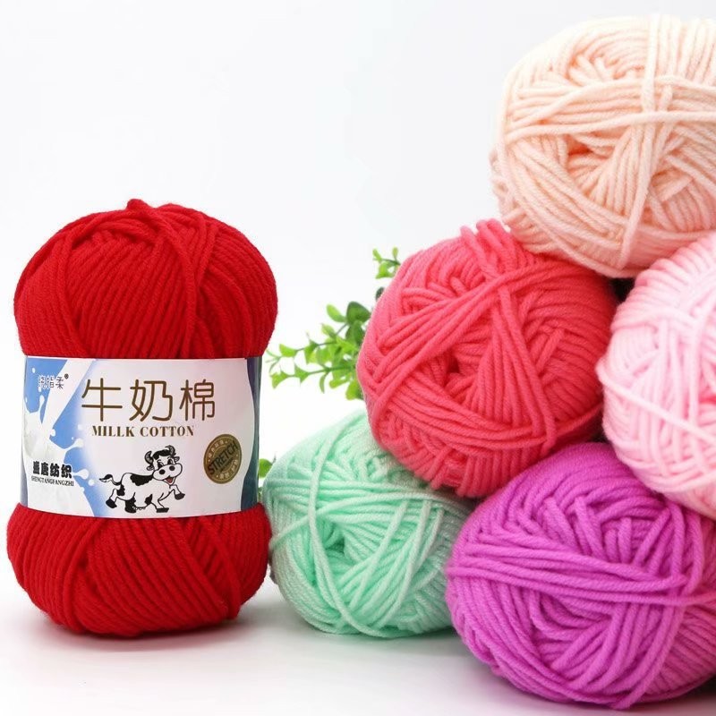 Vast Stock 100g Baby Milk Cotton Yarn for Crocheting Acrylic Yarn Soft Yarn for Knitting