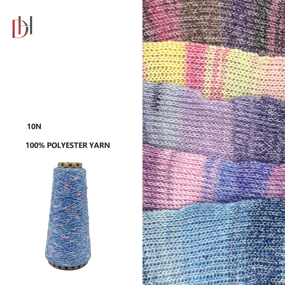China Factory Direct Sale 100% Polyester Space Dyed Yarn Fancy Yarn for Crocheting Hat Slipper Sweater Scarf