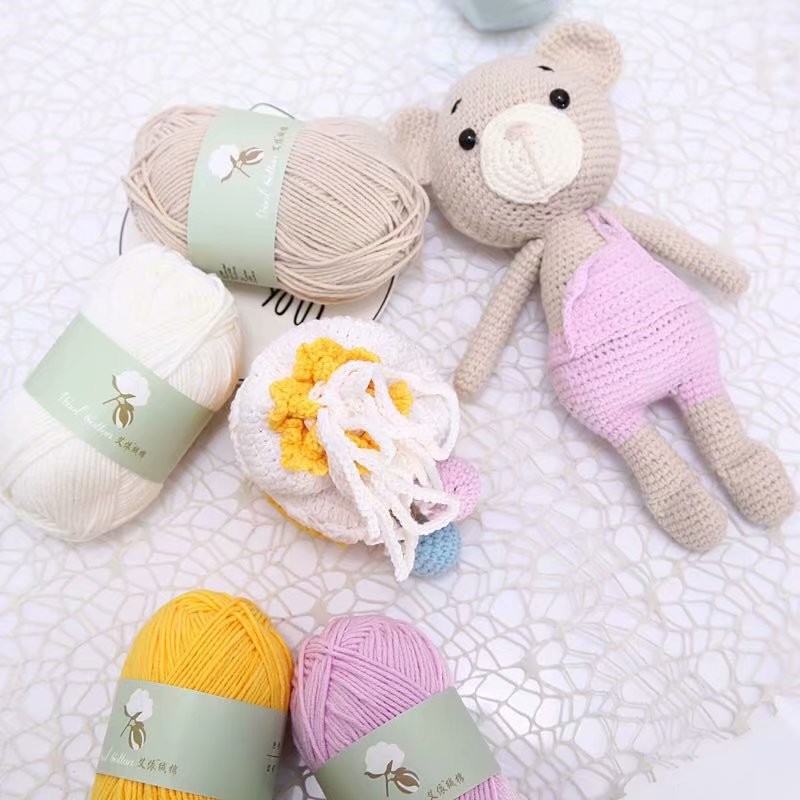 Free Sample Combed Cotton Yarn Milk Cotton Knitting Blended Yarn