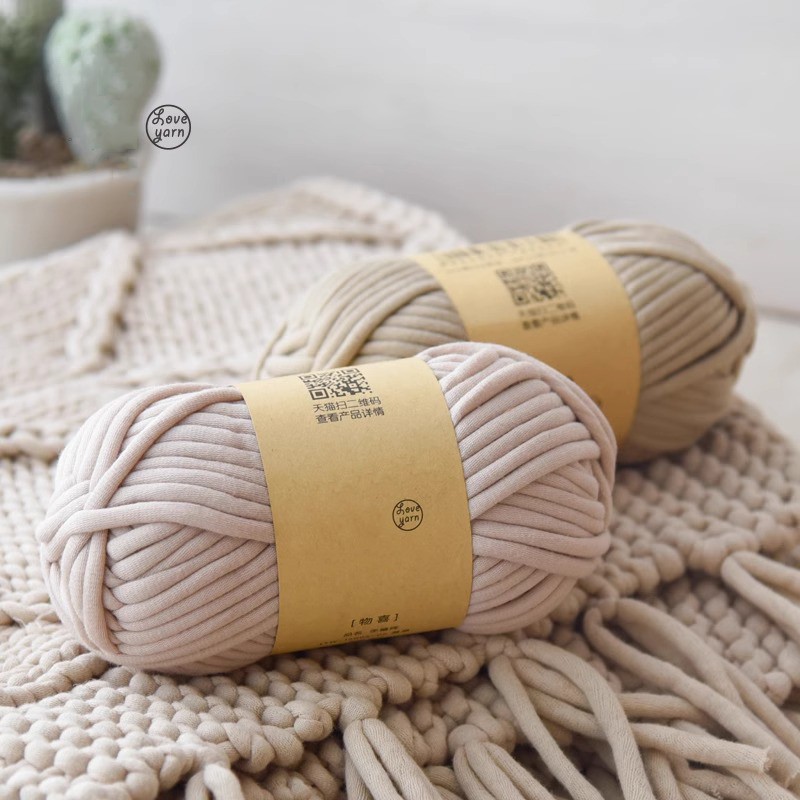 Beginners Easy to See Stitches Chunky Cotton Tube Yarn Thick Hollow Yarn Crochet