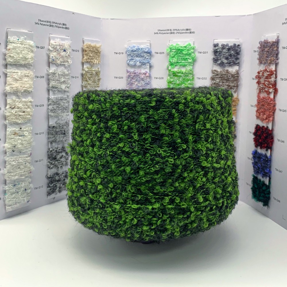 Loop Yarn Fancy Yarn Made in China Dyeing Yarn  5% Wool 39% Acrylic 54% Polyester 2% Spandex