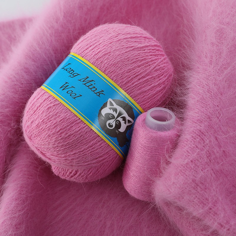 100colours 50+20g/set Wholesale Mink Cashmere Crochet Yarn for Knitting Sweater Vest Long Plush Cashmere + Strength Partner Yarn