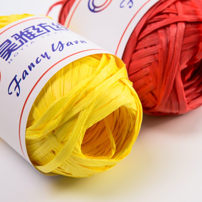 Colorful Hand Knitting Raffia Yarn Crochet Ribbon Yarn for Handmade Bags