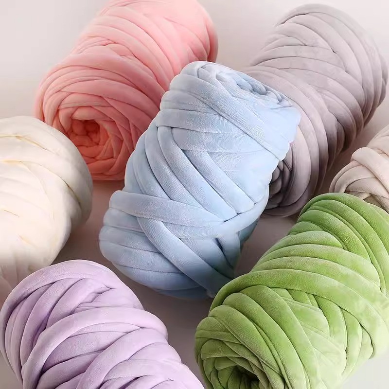 Factory Direct Supply  Chunky Hollow Tube Yarn for Knitting Crochet Strip Filling Yarn Making Blanket Pets House