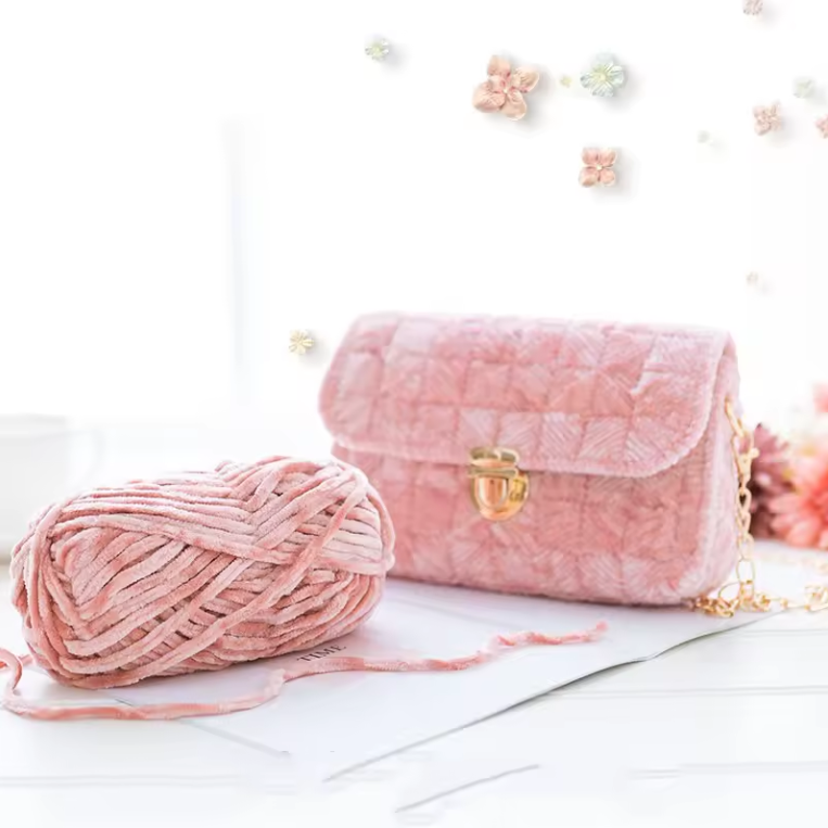 Lightweight 100% Polyester Velvet Fluffy Soft Plush for Knitting Natural