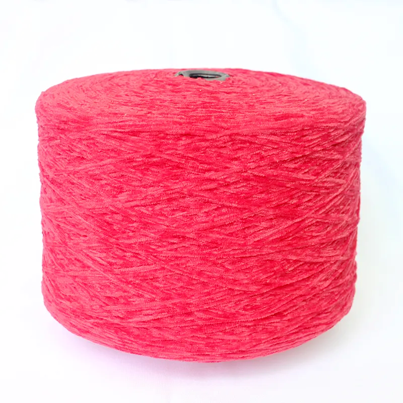 Wholesale High Tenacity Dyed Yarn 2.3NM 4.5NM 6NM 10NM Skin Friendly Crystal Velvet 100% Polyester Yarn for Sewing Knitting