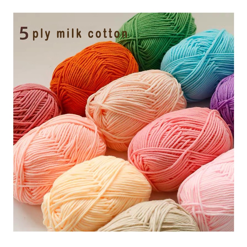 Wholesale Cotton Sewing Thread China 5ply Milk Cotton Yarn Supplier Crochet Hand Knitting Yarn for Children