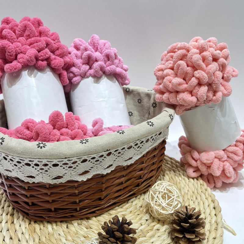 Best Seller  Puffy Fine Chunky Blanket Yarn Finger Loop Chenille Yarn No Hook No Needle,Puffy Yarn, Bulky Yarn Crochet