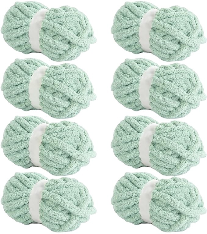 Super Soft Chenille Chunky Yarn Jumbo Fluffy Crochet Yarn -Big and Bulky Yarn for Hand Knitting, Ideal for Thick Blankets Making