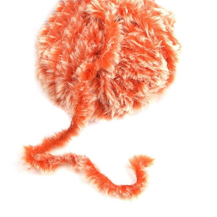 Wholesale Mink Faux Fur Hairy Fluffy Patterns Feather Yarn for Hand Knitting
