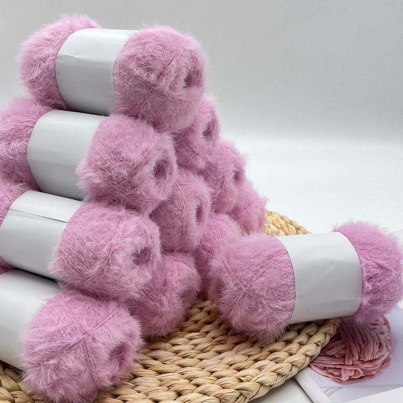 Super Soft Mink Fur 1.3CM 2 CM  100% Nylon Knitting Feather Yarn for Argentina