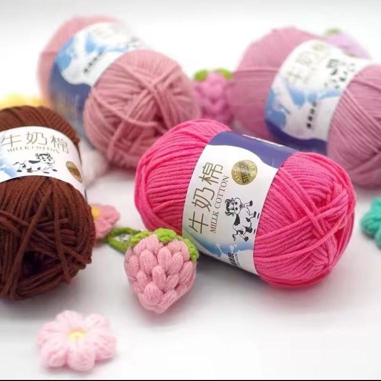 In Stock 50g 5ply Baby Milk Cotton Yarn for Crocheting Acrylic Yarn Soft Yarn for Knitting