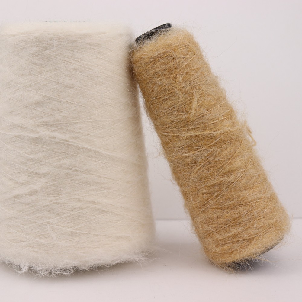 4.2/1NM 52% Alpaca 16% Acrylic 30% Nylon 2% Spandex Cylinder Long Hair Fluffy Soft Skin Friendly Wool Knitting Yarn