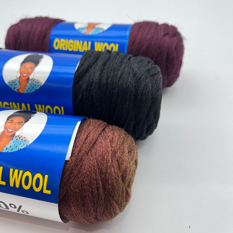 Factory Wholesale 100% Acrylic Blended Yarn Human Hair Tape in Extensions Scale Hair 70G Brazil Wool Hair