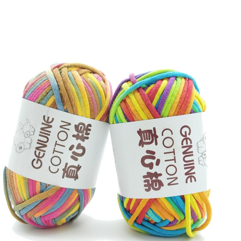 Beginners Blended Thick Knit Crochet Yarn Chunky Cotton Tube Yarn Stitches