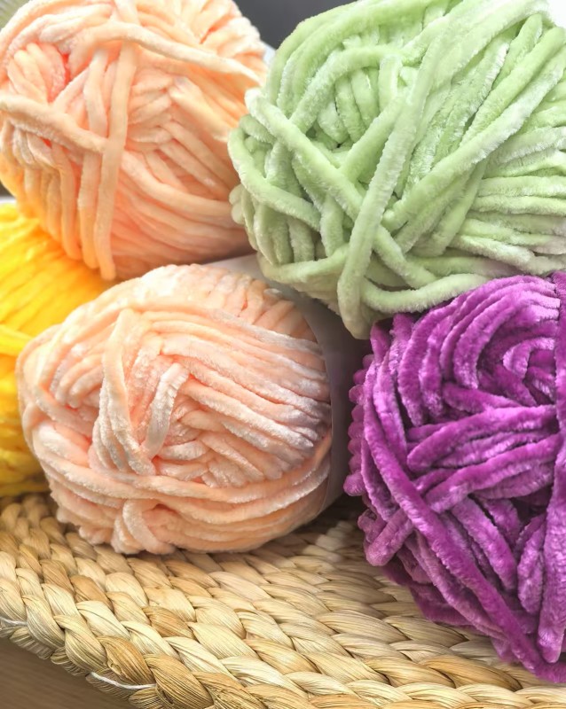 Chenille Wool Thick Thread Fuzzy Velvet Yarn Manual DIY Crochet Velvet Thick Yarn Hook Thread 100g Scarf Thread