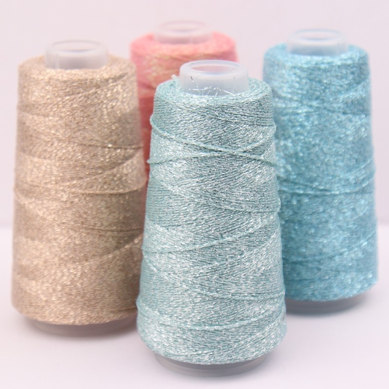 100g 700m 100% Polyester Lurex Hollow Ribbon Metallic Thread Fancy  Metallic Hollow Tube Yarn for Knitting